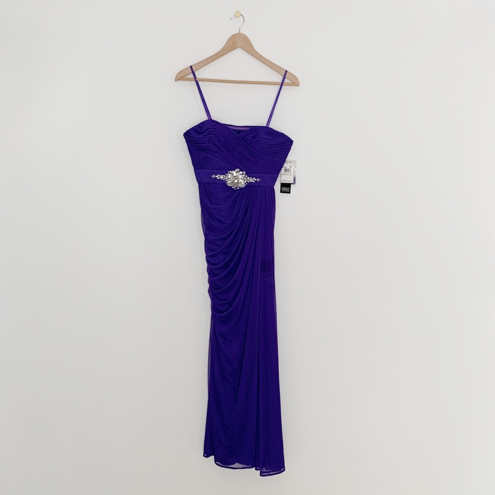 Adrianna Papell Collection Purple Strapless Gown